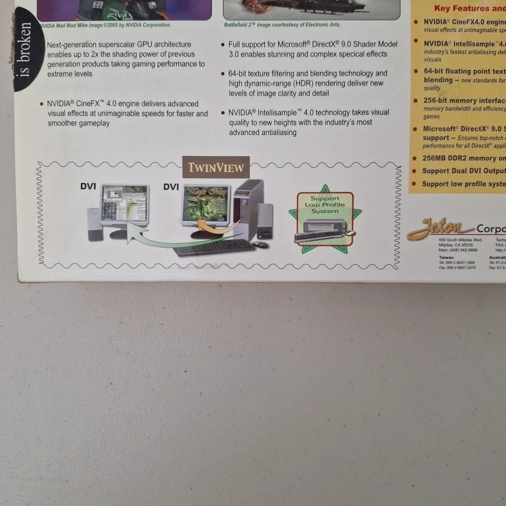Jaton NVIDIA TuroChache 2.0 VIDEO-PX358GS-DLP PCI Express Graphics Vintage Open